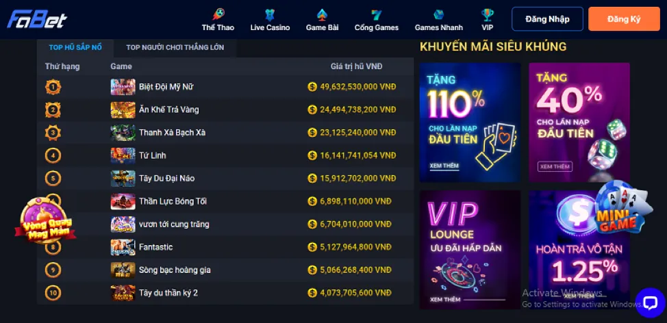 Khuyến mãi độc quyền trên ứng dụng Lucky8882